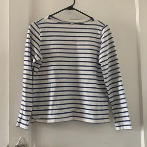 Light blue and white striped Uniqlo shirt